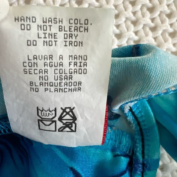 Maxine of Hollywood Pacific Blue Floral One Piece Swimsuit Size 8 - Picture 5 of 10